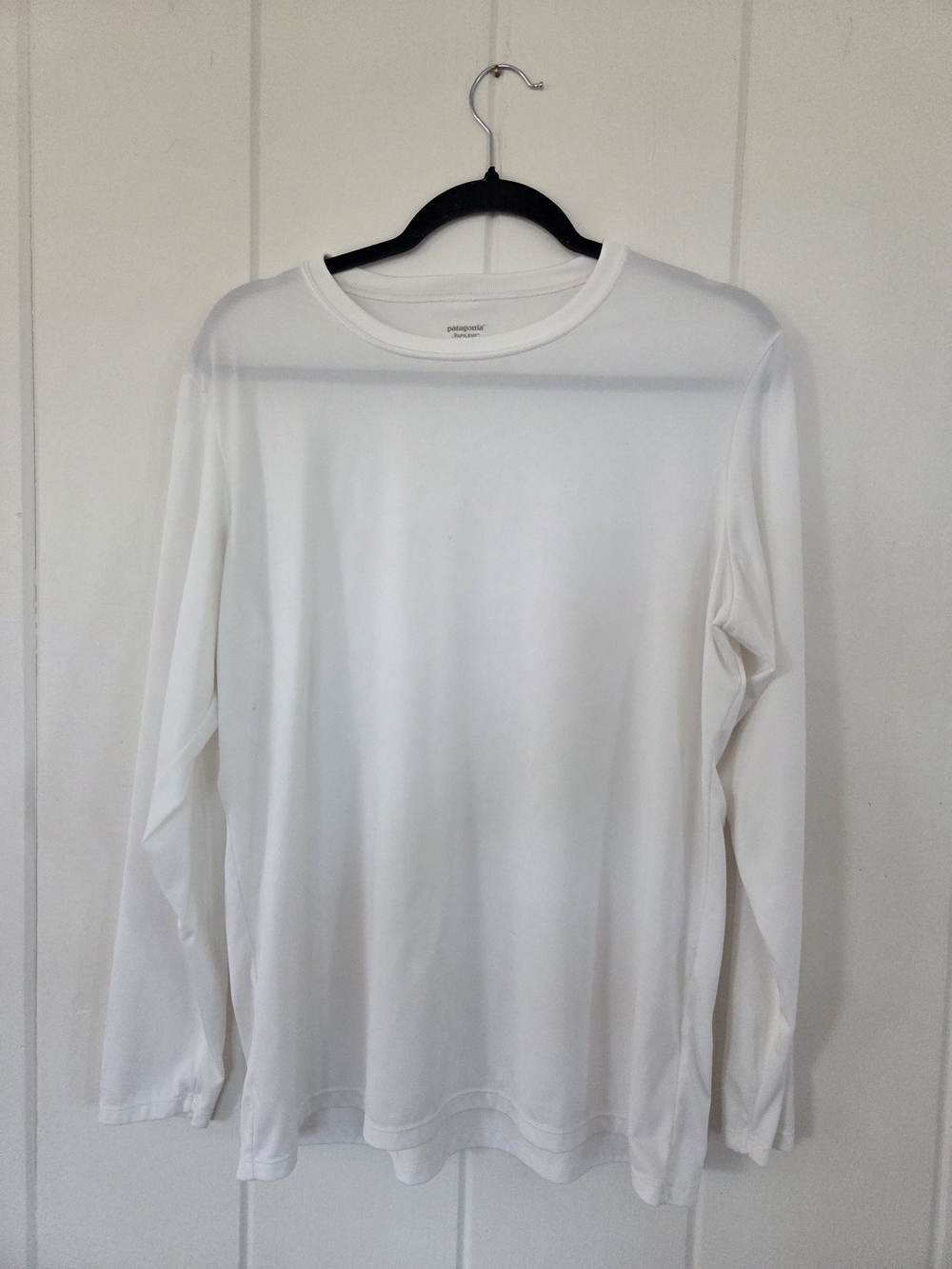Patagonia White Long-Sleeve Crew Tee for Men